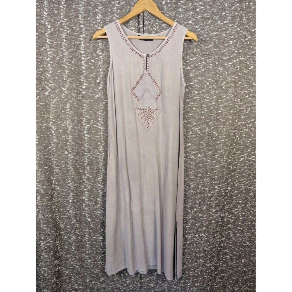 Sabini Embroidered Bohemian Mauve Maxi Dress Women's‎ Medium